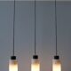 Three-arm pendant lamp made of opaline glass and metal, cascade lamp, minimalist lighting