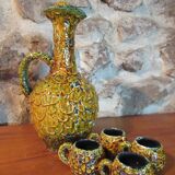 Service liqueur pitcher cyclope charles cart annecy savoie fat lava 1960's