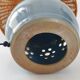 Vintage lamp in stoneware & rattan 1970