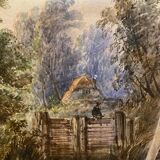 Watercolor paintings "Lucustrene Landscape" Edwin Earp (1851-1945)