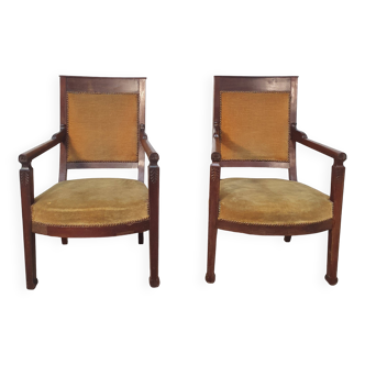 Paire de fauteuils d époque Empire