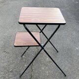 Vintage folding projector table steel and wood 1970