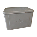 Vintage grey metal case "R"