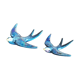 Trio iridescent ceramic wall swallows