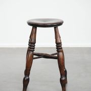Antique English Windsor stool from the 18th century with a great patina
