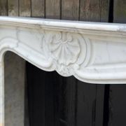 Louis XV style fireplace in Arabescato Carrara marble, circa 1880.