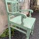 Chaise indienne en bois laqué vert