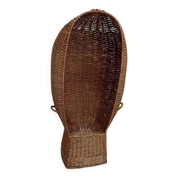 Cabine de plage osier rotin vintage fauteuil Emmanuelle