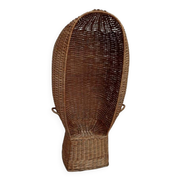 Cabine de plage osier rotin vintage fauteuil Emmanuelle