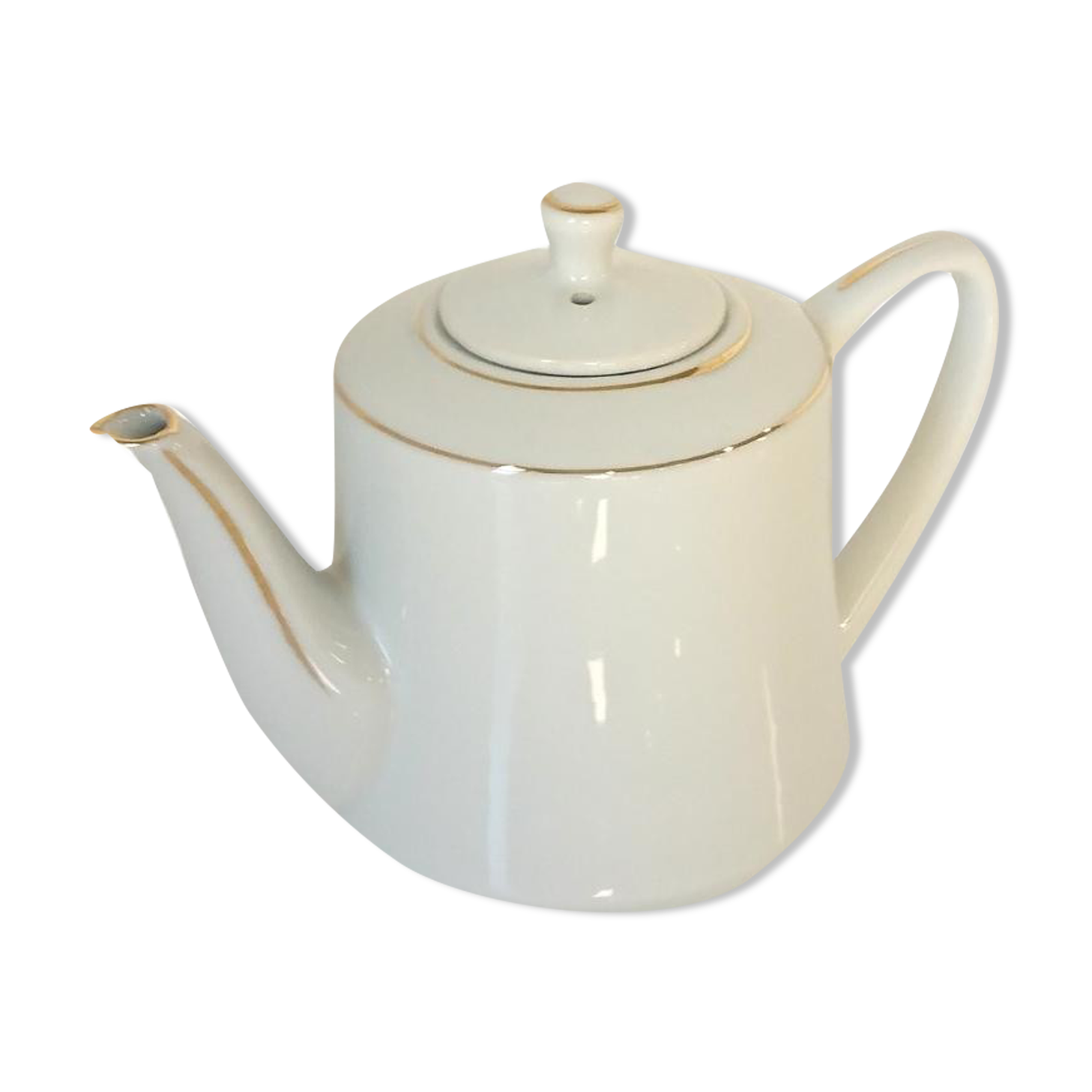 Selfish white porcelain teapot