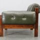 Fauteuil en cuir vert des années 70, Tchécoslovaquie.