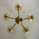 Venetian Chandlier in Murano glass of yellow color amber, 5 arms of light