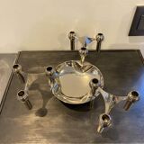 3 S22 candlesticks and 1 modular S44 bowl NAGEL vintage 1970