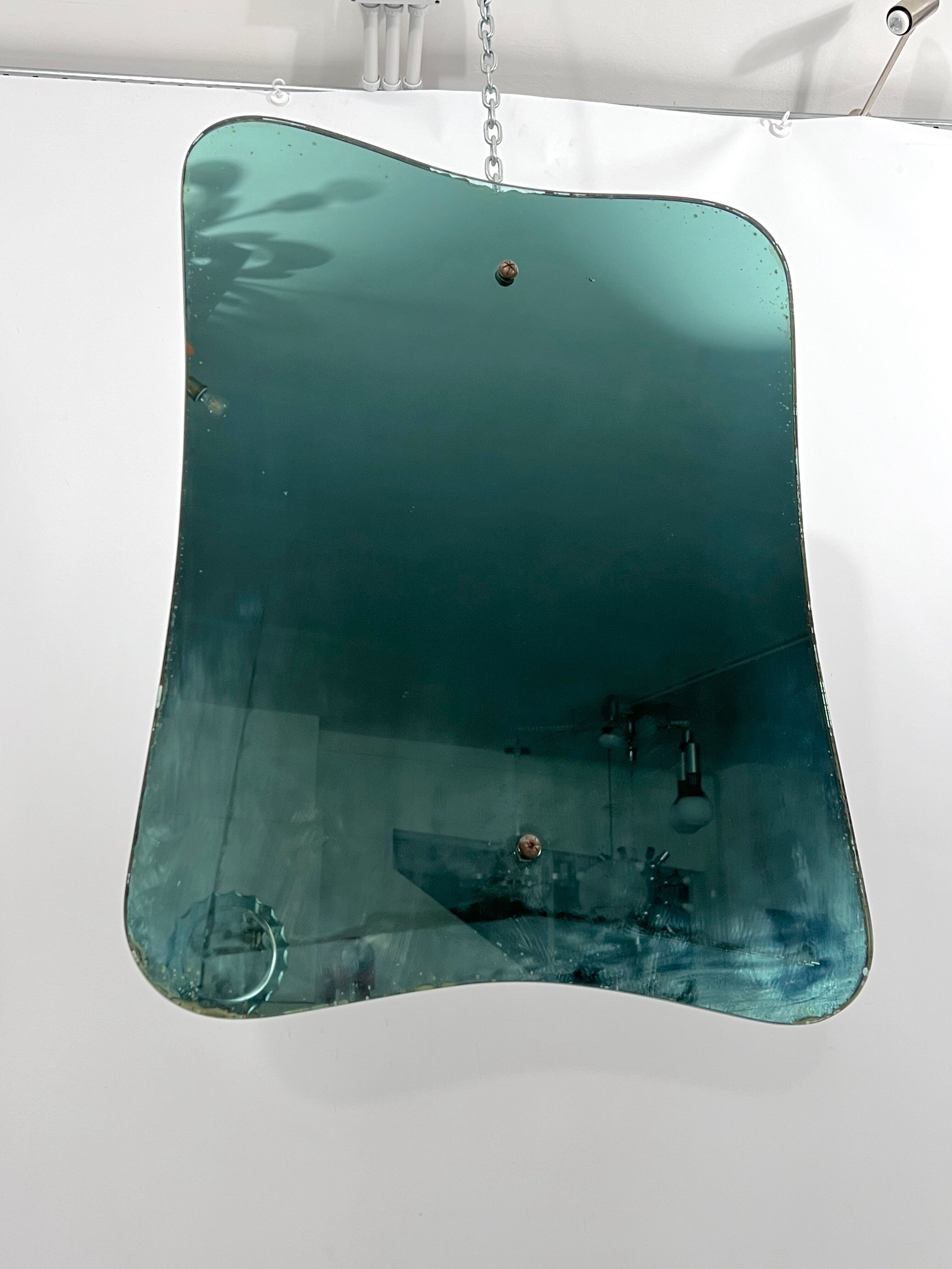 Mid-century green mirror from 50s