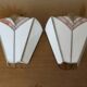 Pair of white and pink glass paste wall lights, Italy, Art Deco style