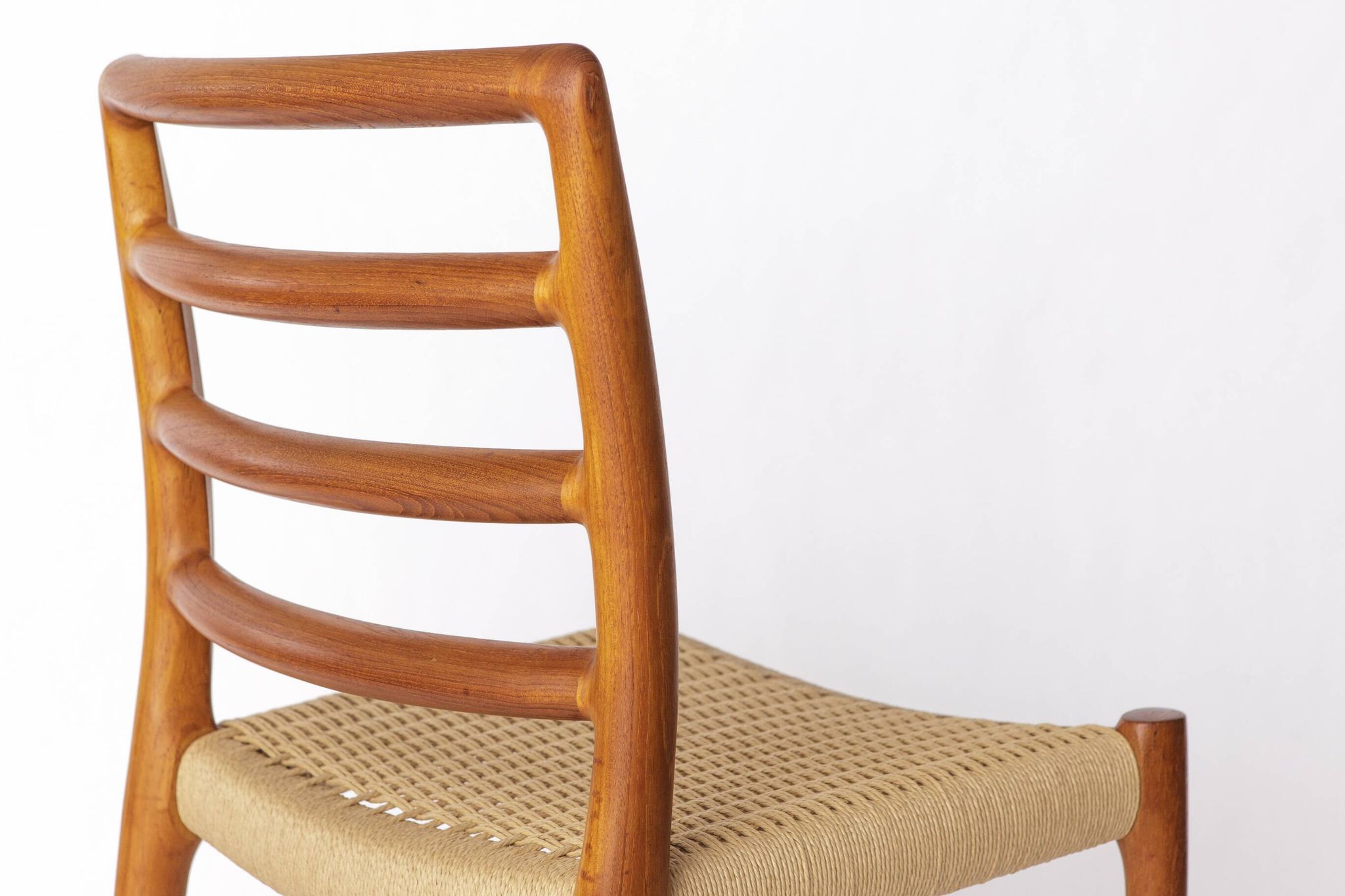 1 of 6 Niels Møller Model 85 Chair in Teak with Danish Cord, 1980s Danish M