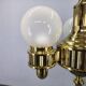 Art Deco Brass and Opaline Glass Chandelier, Czechoslovakia