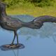 Brass peacock sculpture