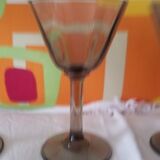 Lot de 7 verres à pied à cherry anciens en cristal soufflé