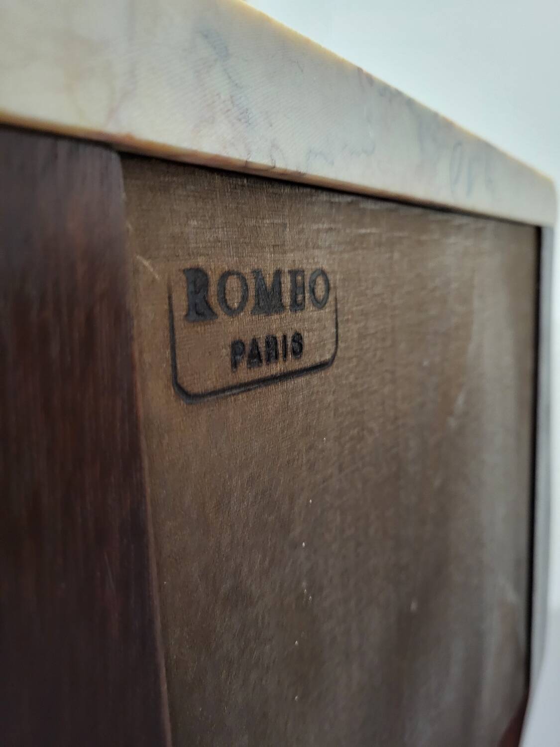 Pair of marquetry bedside tables