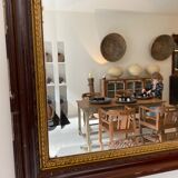 Black lacquered stucco mirror