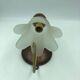 Wood and gold metal wall light with glass tulip