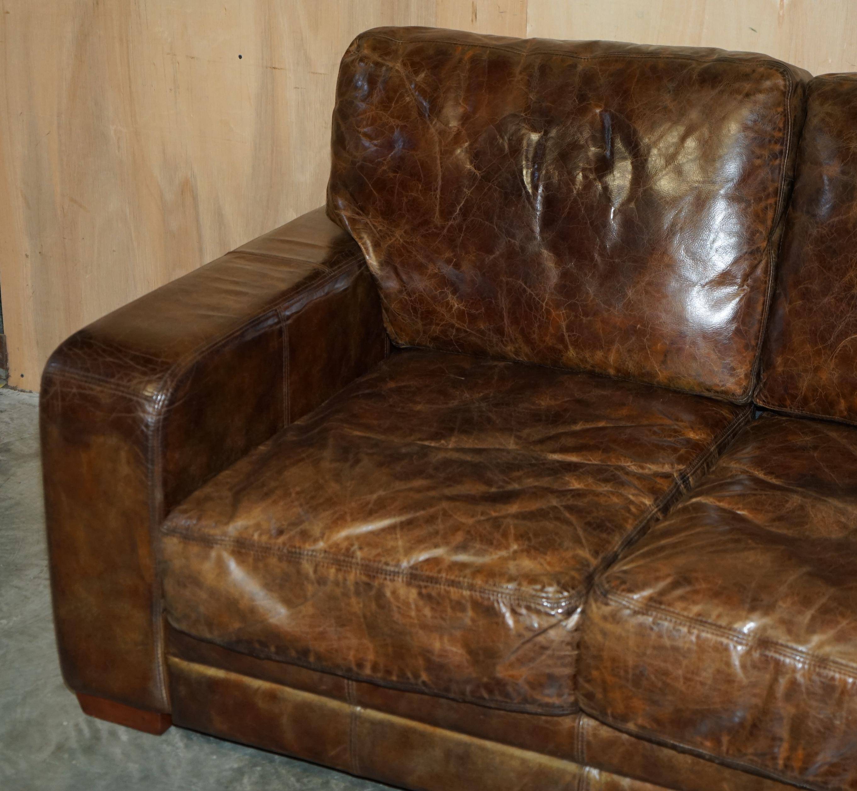Heritage Biker Halo Soho Vintage leather sofa