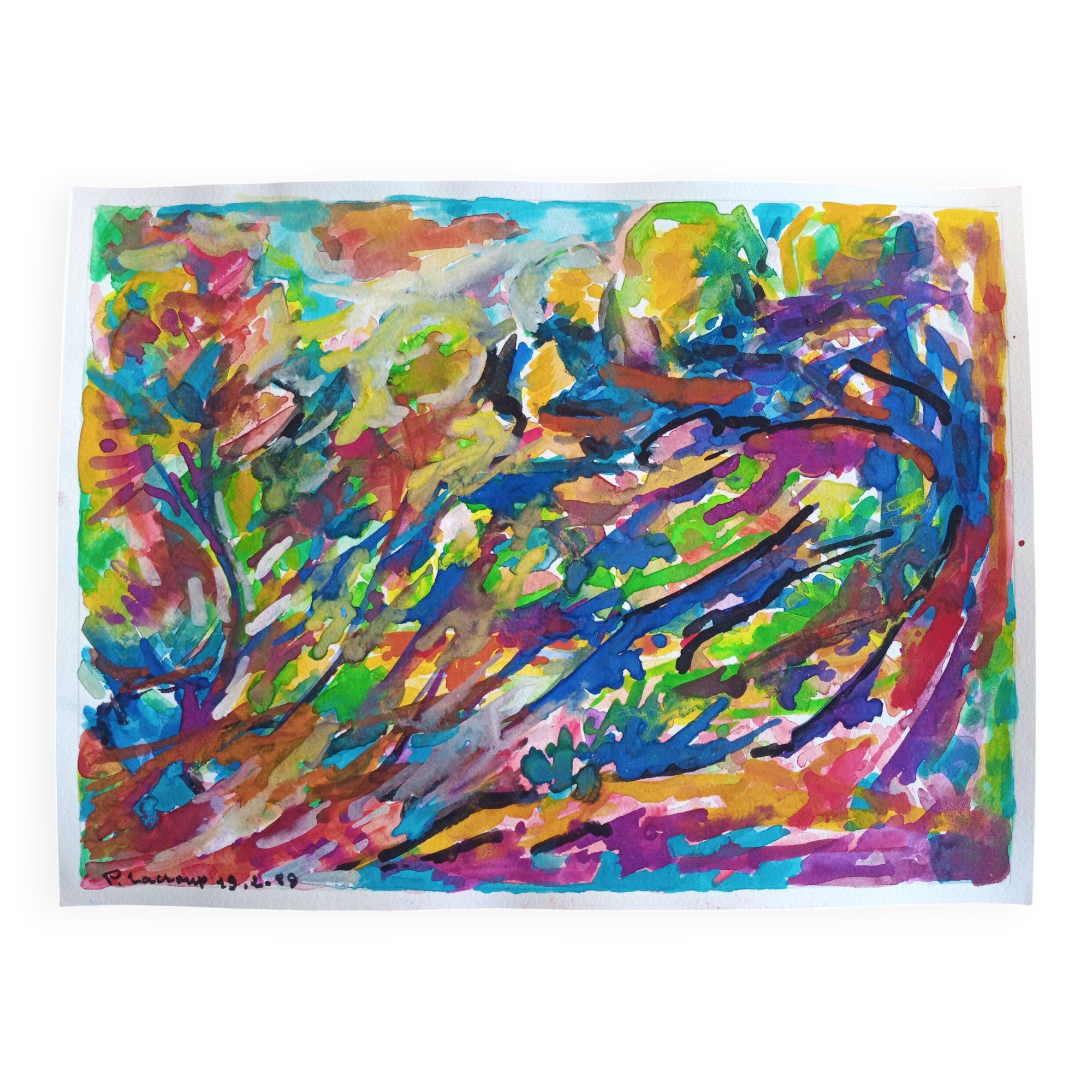 Pierre Lacroux (1909-1993) Gouache on paper 24 x 32 cm - from 1989 - (316)
