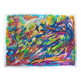 Pierre Lacroux (1909-1993) Gouache on paper 24 x 32 cm - from 1989 - (316)