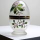 Antique 19th-20th century frosted enamelled glass and brass egg box