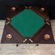 Game table known as "mouchoir" in mahogany, Louis XV style with decorative inspiration.