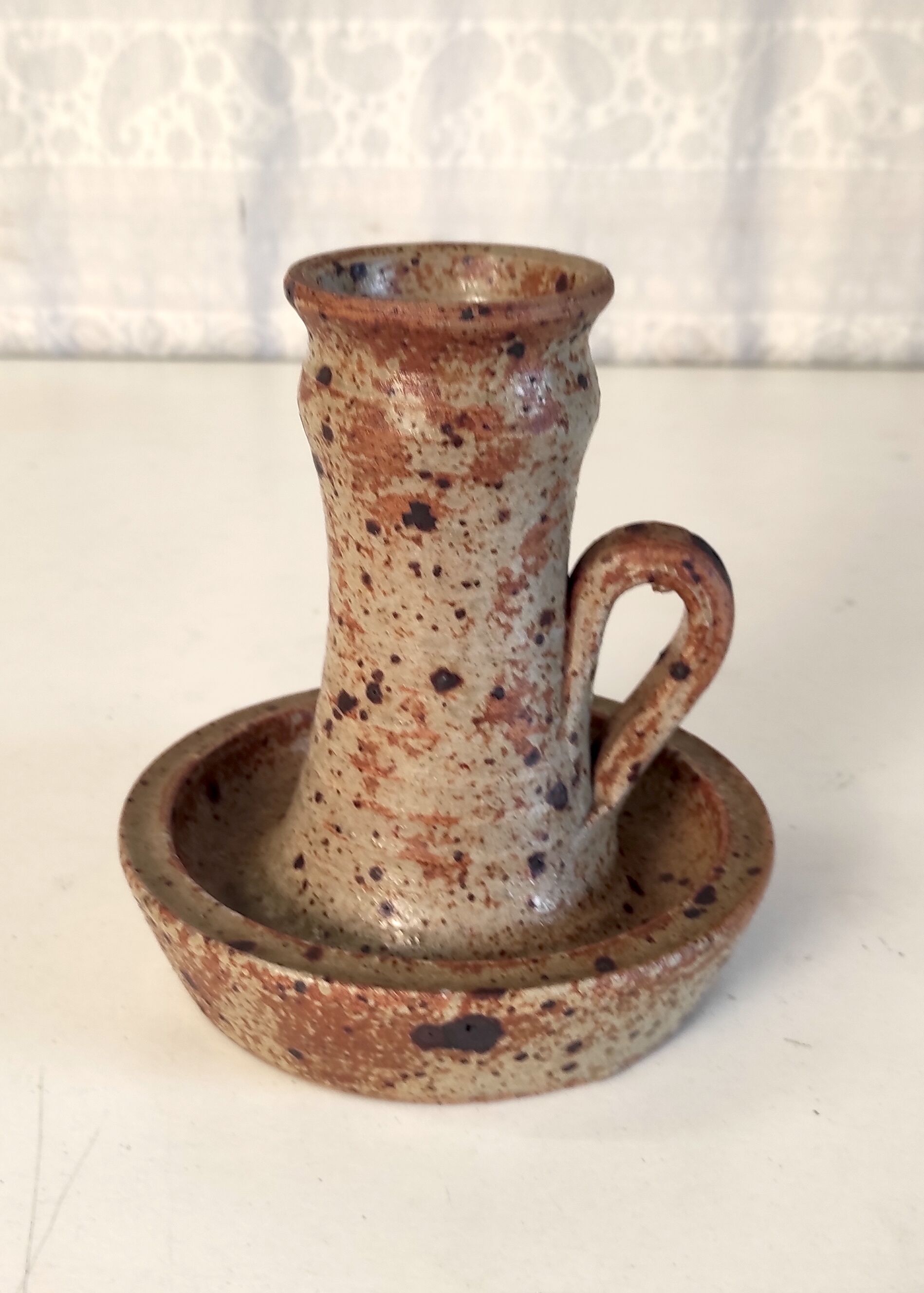 Pyrity sandstone candle holder - 60s/70s