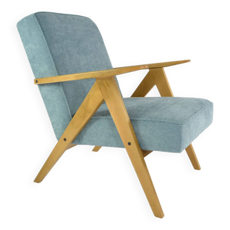 Fauteuil kompas bouclette bleu ciel