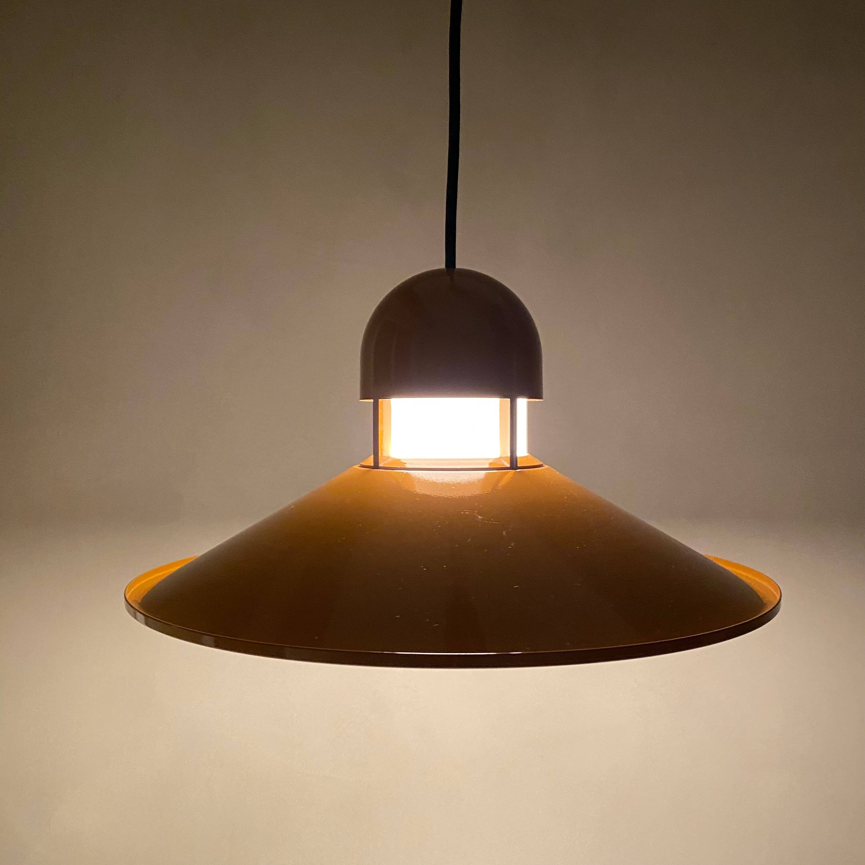 Industrial hanging lamp by Glashütte Limburg, 1960s modernist