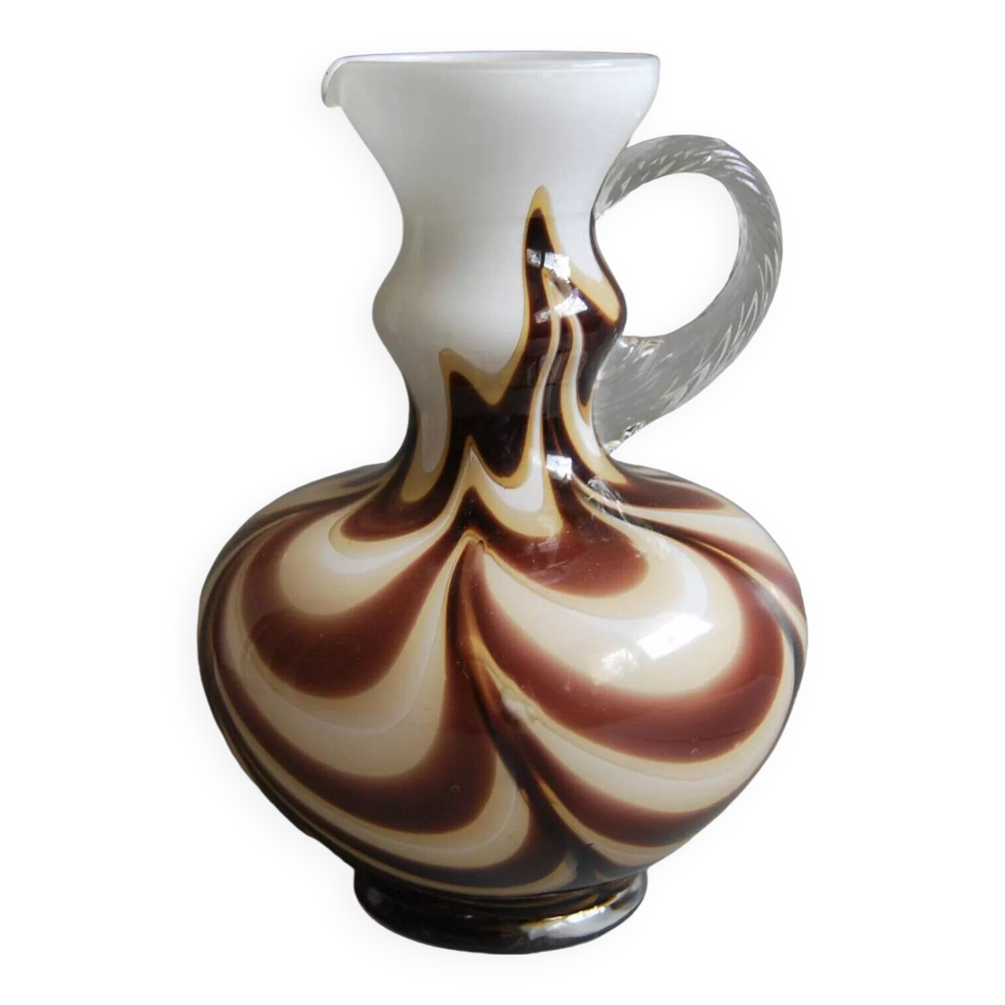 PITCHER SHAPED VASE - GLASS - OPALINE FLORENCE - MADE IN ITALY