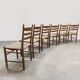 Chaises de salle à manger modernes en raphia du milieu du siècle, vintage 1960