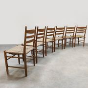 Midcentury modern raffia dining chairs vintage 1960