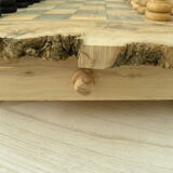 Olive wood chess games rustic finish handmade chessboard with drawer gift idea