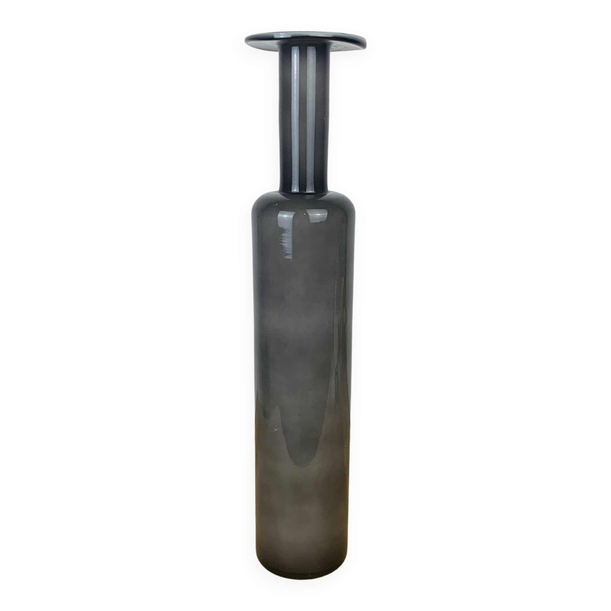 Holmegaard glass vase with flat neck, Scandinavian