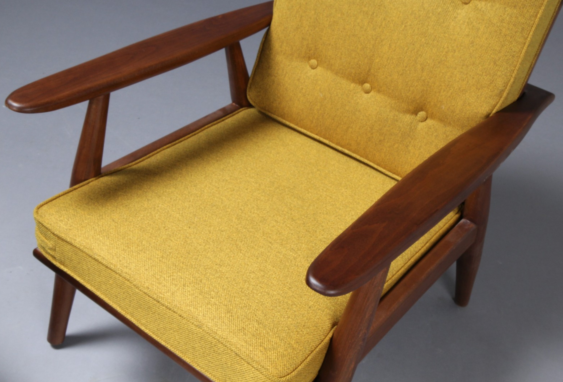 Pair of vintage Scandinavian wooden armchairs