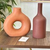 Iridescent brown bottle vase