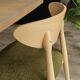 Natural Dining Chair with green upholstery, new modern design vintage style