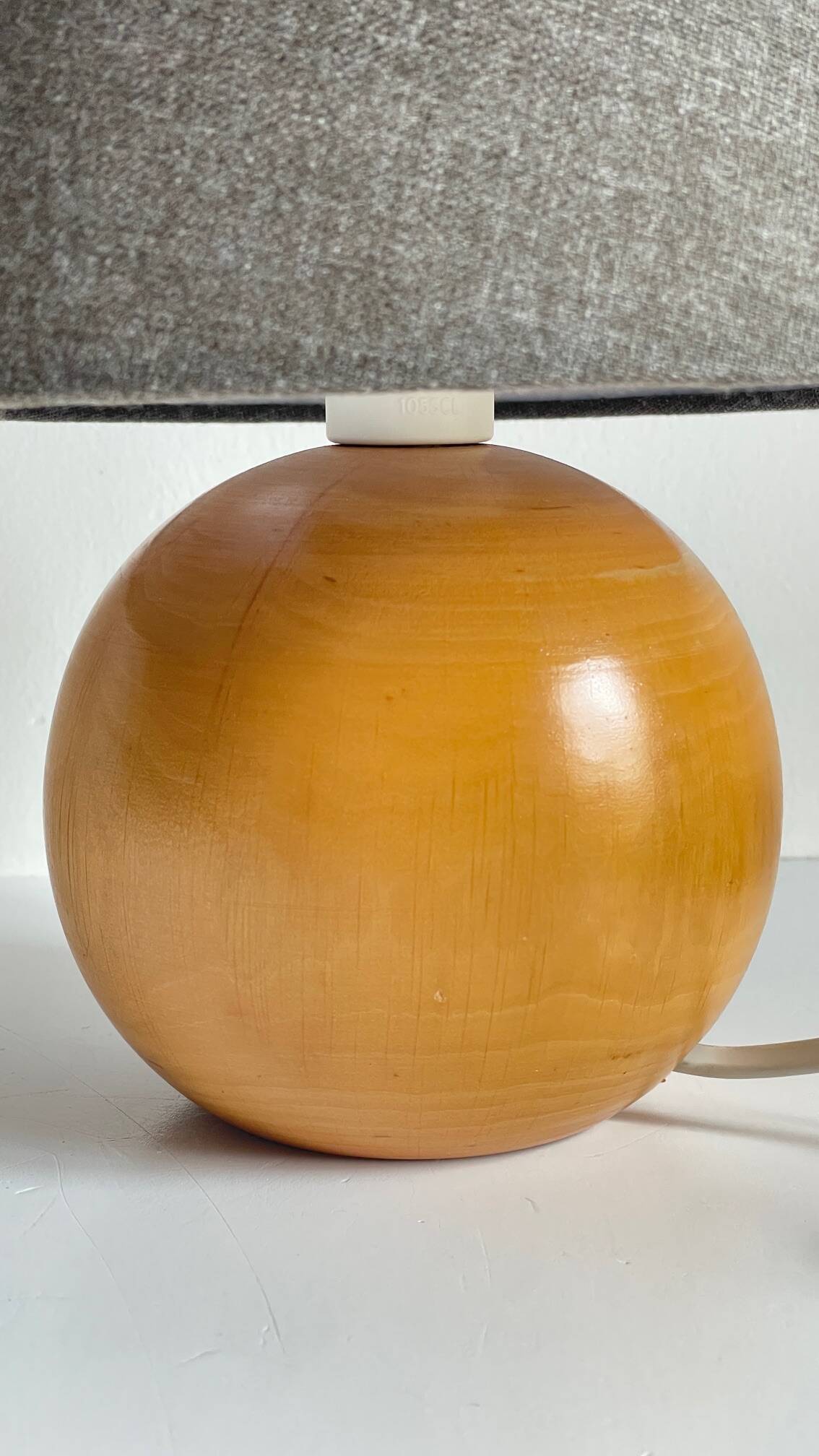 Solid wood ball lamp from the 70s