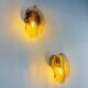 Pair of "Leaf" Murano pink glass wall sconces, Italy, circa 1970s