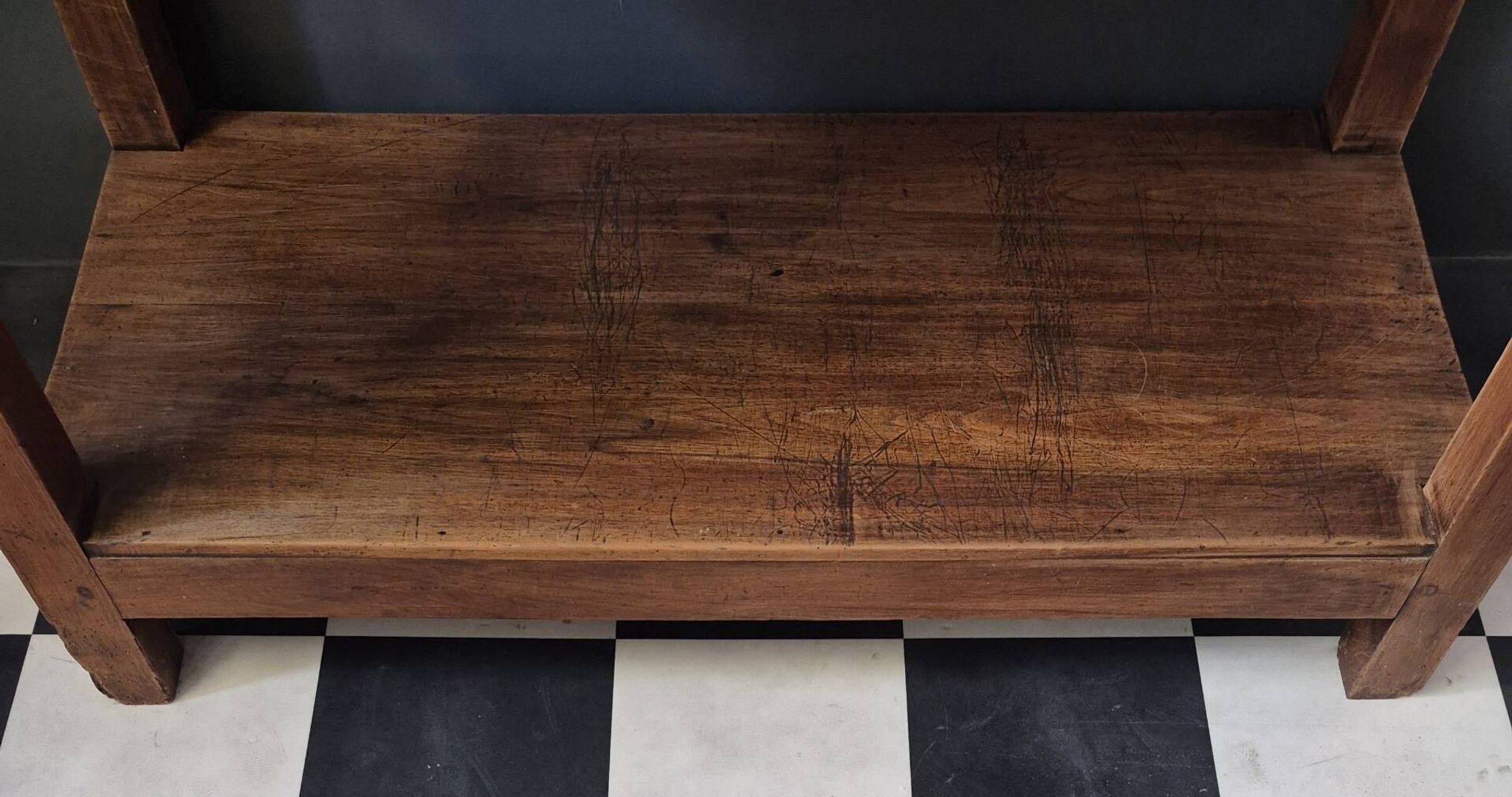 Ancienne Desserte Console  Table d'appoint en bois massif chevillé