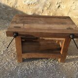 Mid-20th century beech workbench with two drawers