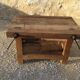 Mid-20th century beech workbench with two drawers
