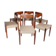Six scandinavian vintage teak chairs