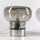 Pair of vintage 70s lamps in smoked glass – retro design lighting