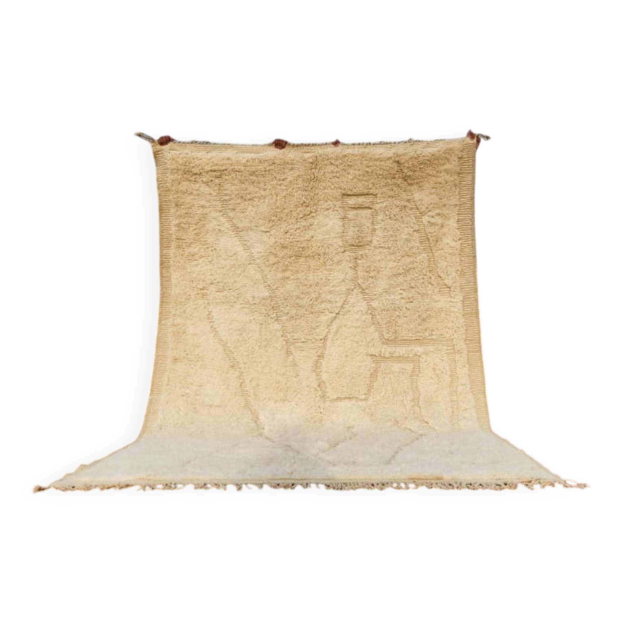 Authentic Beni Ouarain rug 300 x 200 cm in natural wool